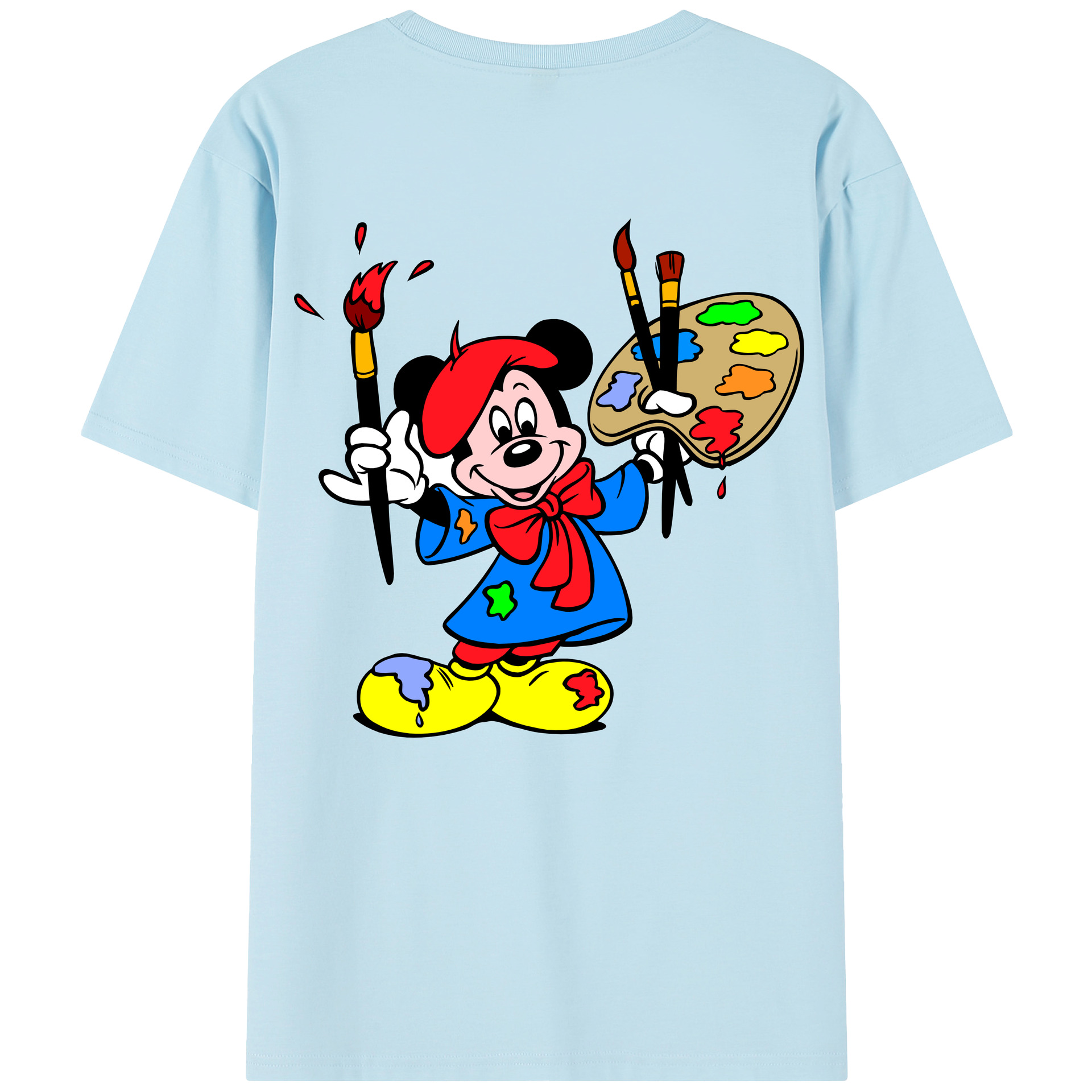 （画像用） ミッキーマウス Mickey Mouse 綿100％半袖Tシャツ（背面プリント）
